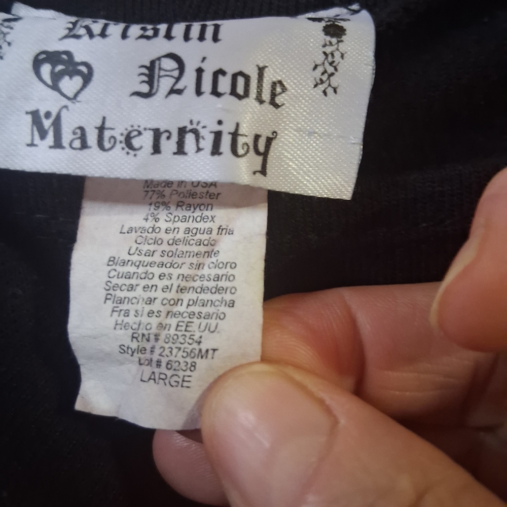Nicole Black Maternity Top - Picture 2 of 3